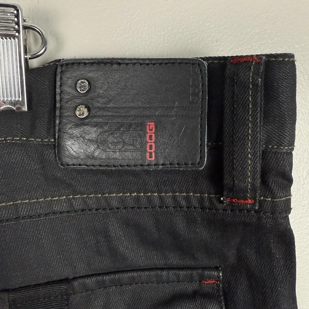 Coogi Men's‎ Black Jean Shorts Flap Pocket Hip Hop Streetwear Y2K Baggy Size 42